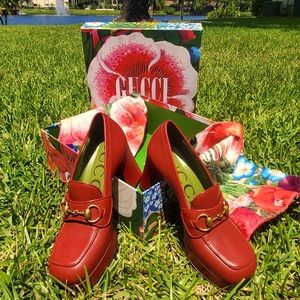 Gucci Women’s Leather Loafer Platforms Size 6.5 (36.5 EUR) Brand New with Box